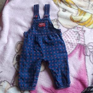 3/$12 GUC OSHKOSH B'GOSH EMBROIDERED ROSE OVERALLS